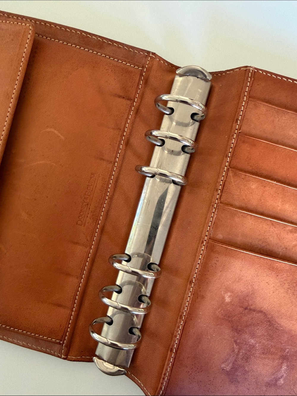 Dooney & Bourke Tan Brown Leather Snap-Tab Folio - Picture 3 of 11